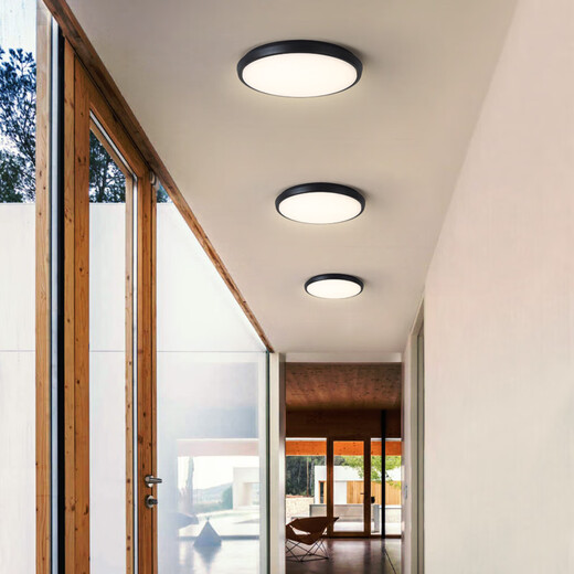 Miaopule outdoor light eave light outdoor ceiling light outdoor door head ceiling light waterproof ceiling light courtyard pavilion yard lighting 36w sand black warm light