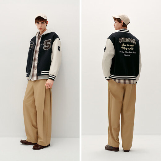 Semir shopping mall same style | imitation wool jacket men's winter retro college style baseball uniform 2025 jacket 101725118102