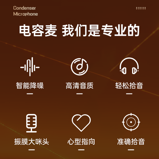 Wise Nation 48V/5V compatible microphone condenser professional live streaming game e-sports singing mobile phone microphone sound card computer karaoke special recording speaker recording equipment