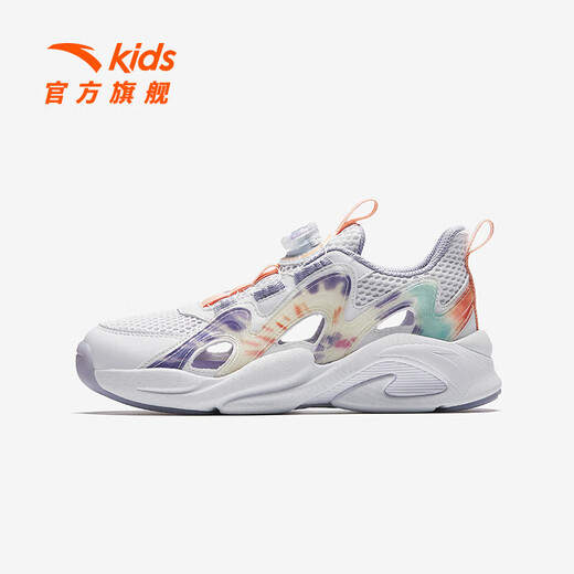 ANTA Children's Sandals Men's and Women's Big Children's Shoes 2025 Summer New Overbearing Frame Shoes Sports Shoes Baotou Beach Sandals Girls White/Yangxu Purple-6 33