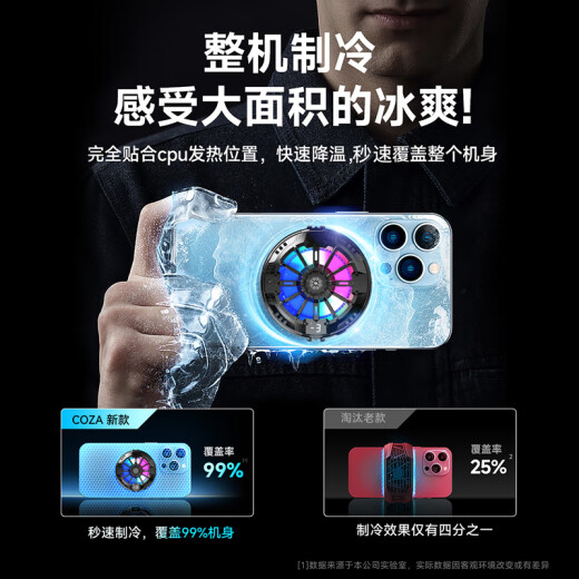 VEZO【一贴即冷】手机平板磁吸散热器半导体制冷ipad安卓苹果15/14直播降温神器黑鲨pro冰封冰刃背夹 【磁吸夹子二合一】秒降温丨智能数显丨赠磁吸片+指套