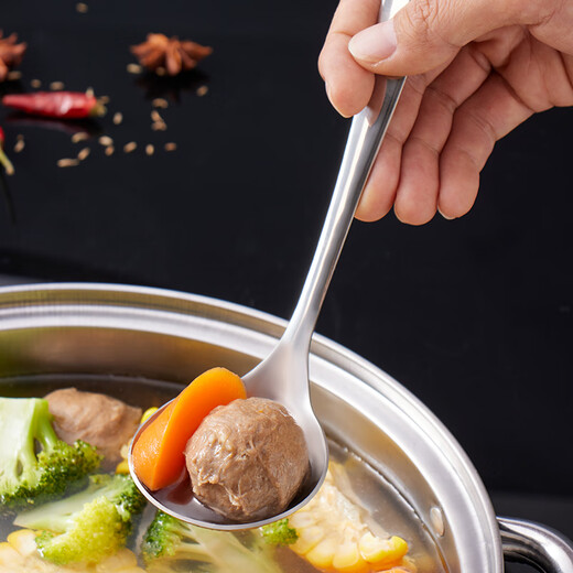 Baijie 304 stainless steel spoon household soup spoon large porridge spoon tableware 1 pack