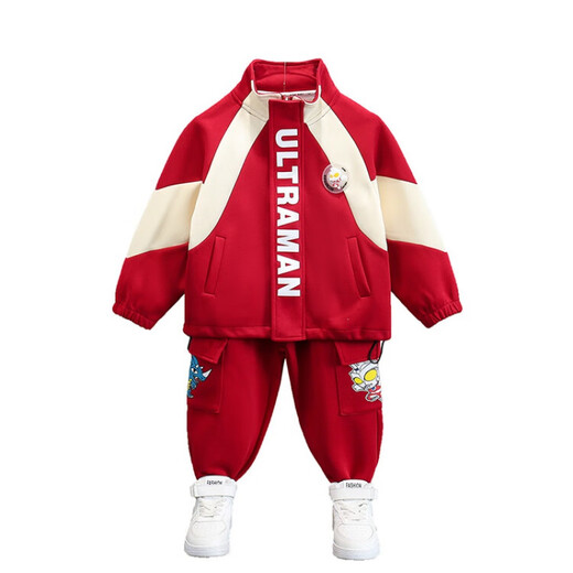 G.DUCKKIDS little yellow duck joint Ultraman clothes boys suit spring and autumn 2024 new children's sports two-piece set baby navy suit 110 recommended 4~5 years old 100-110cm