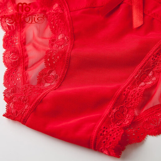 Modallo vier rote Jahr Unterwäsche für Frauen Internet Prominente Spitzen-Unterwäsche Unterwäsche reiner Baumwollgezerrte sexy Briefs 4] 844+101+533+104 m Code Empfohlen 80-100jin [Jin gleich 0,5 kg]]