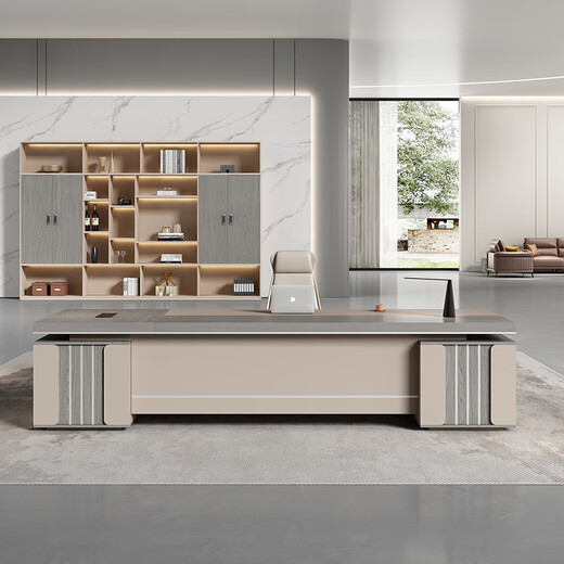 Boss desk office desk and chair combination simple modern office manager desk supervisor desk president executive desk single table 2.2 meters boss table + boss chair