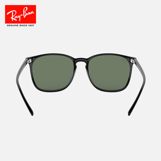 Rayban (Rayban) Sonnenbrille zeigt Gesicht kleine trendige Brille Schwarze Quadrat -Super -Sonnenbrille hübsche Männer und Frauen 0RB4387f anpassbares Geschenk 901/71 Schwarzer Rahmen Grünlinsen Größe 55