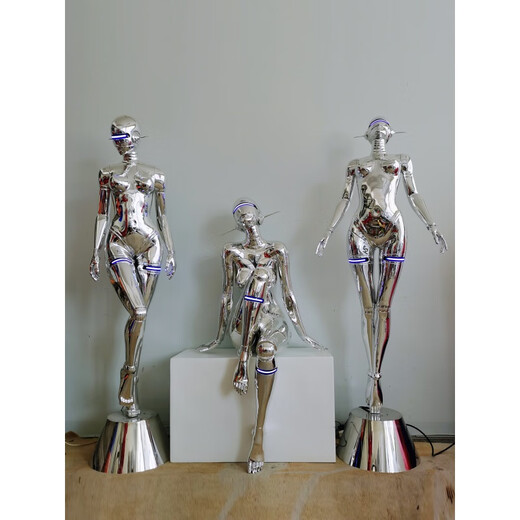 Ex Machina sculpture Sorayama Hajime Sexyrobot goddess large technology character ornament bar KTV trend decoration Miraihime-Future (height 1.4 meters) Dingjin