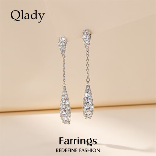 Qlady temperament tassel drop earrings for women 2023 new silver needle earrings women's earrings niche design high-end white gold no Specifications