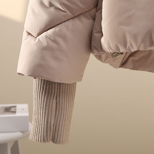 Zimu-Baumwoll- und Leinenwinterkleidung für Frauen koreanische Kurzversion modische und fremde Stil Maillard Kapuze-Baumwollmantel 6628 Khaki M (Empfohlen 95-115 Jin [Jin ist gleich 0,5 kg])