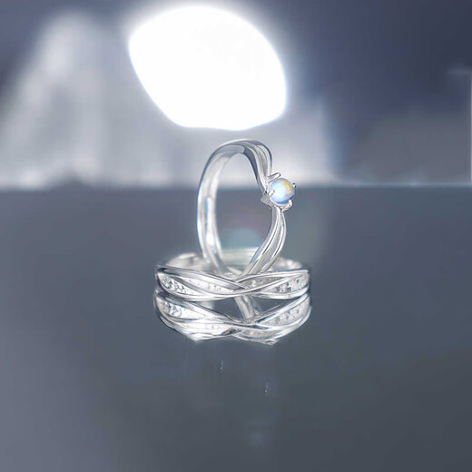 Dirholl Moonlight Platinum Ring PT950 Couple Ring, Birthday and Anniversary Gift for Wife, Luxury Customized Model - Moonlight Pair of Rings - Can be Engraved