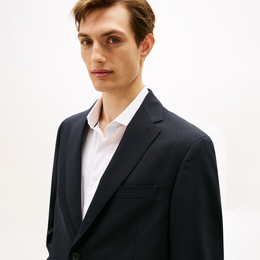 TOMMY HILFIGERLARDINI25 new autumn and winter men's clothing with wool stripes handmade suit trousers suit black 410 46