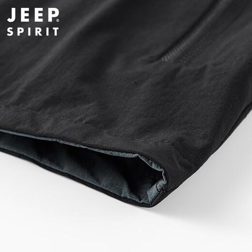JEEP SPIRIT Jeep Jacket Men's Spring and Autumn Jacket Men's Reversible Stand Collar Casual Sports Men's Top Black XL