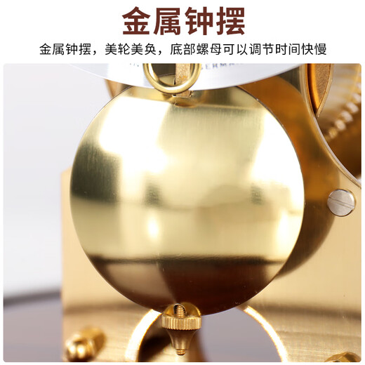 Hanshi (Hense) solid wood mechanical desk clock Chinese style living room wind-up desk clock creative retro sitting clock ornaments clock HD03 German Hemler 14-day movement