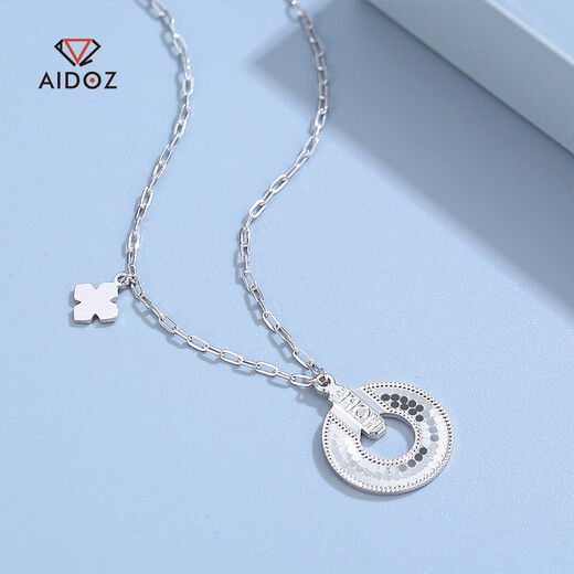Aido Diamond pt950 platinum necklace for women, fashionable platinum infinite hope ring set chain for girlfriend, weight 5.2-5.4 grams, length 42+3cm