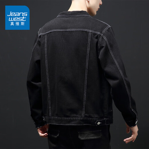 
Jewish black denim jacket men's autumn new American versatile work jacket retro street casual trend top 9901J black XL [recommended 125-140Jin [Jin equals 0.5 kg]]