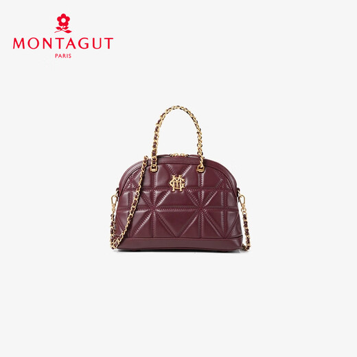 梦特娇（MONTAGUT）包包女包2025新款链条包手提小包贝壳包羊皮轻奢单肩斜挎包送女友 黑色RA612075101