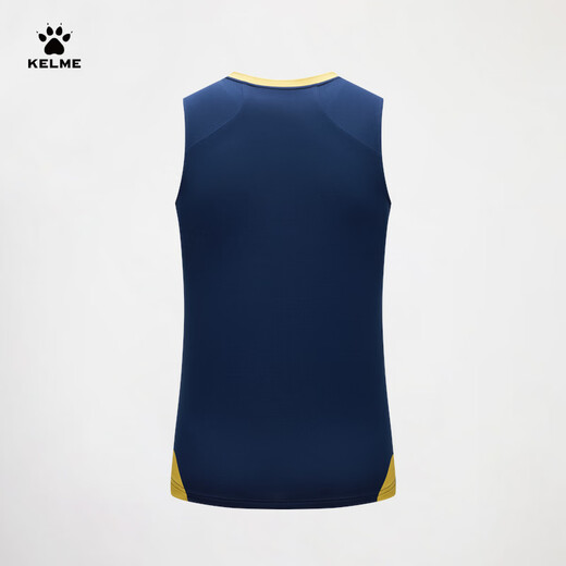 Kelme (Kelme) Sportsweste Sommer Neue schweißresistente und atmungsaktive Fußballtraining ärmellose T-Shirt Laufen kontrastierende Top Navy Blue XL