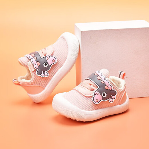 ThomBaker baby toddler shoes spring and autumn children's shoes 1-3 cartoon shoes anti-fall soft sole functional shoes for men and women's babies shoes Pink giraffe 14 (inner length 11.5cm) Suitable for foot length 10-11cm
