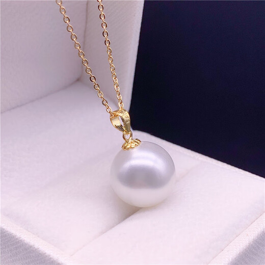MHFDO Old Phoenix Quality Water Pearl Single Pendant 925 Silver Natural Pink Pendant Single Clavicle Chain Necklace Style White Pearl Silver Holder 10-11mm x 45cm