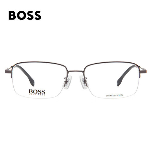 HUGO BOSS雨果博斯光学镜架枪灰色钛框枪灰色近视眼镜框1289F R81 56MM(T)