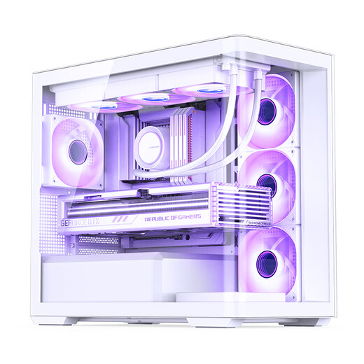 JONSBO D300 white MATX chassis (column-less curved sea view room/360 radiator/ATX power supply/10 fan positions/Type-c Gen2 10Gbps+)