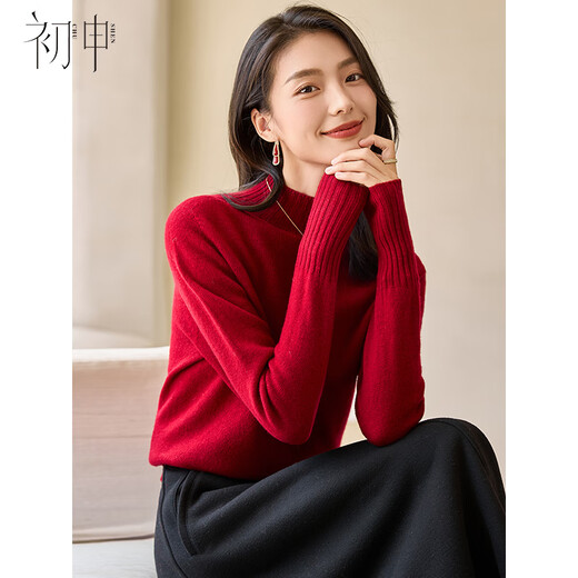 Chushen 100% pure wool sweater women's half turtleneck versatile sweater sweater bottoming sweater top S144Z8016