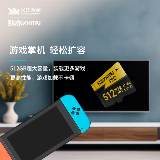 Zhitai Yangtse River Storage 512GB TF (MicroSD) Speicherkarte U3 V30 A2 Pro Professionelle Hochgeschwindigkeits-Speicherkarte Lesegeschwindigkeit 170 MB/s