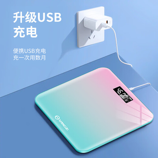 扬子体重秤 电子秤人体脂家用高精准度称重器 精准体重/渐变色/电池款