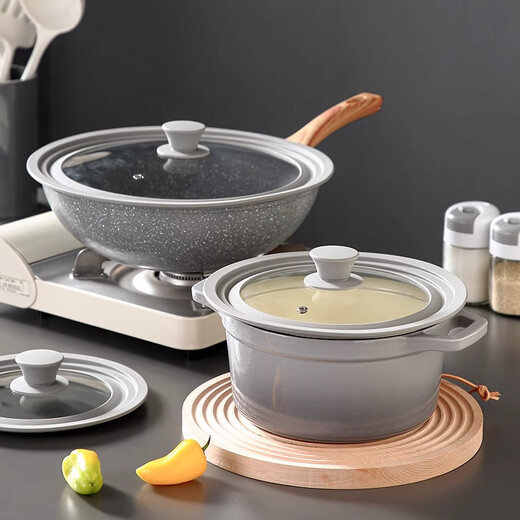 Onlycook kitchen silicone pot lid household transparent visible cooking pot glass lid high temperature resistant universal lid suitable for 28/30/32cm / single 33.5cm