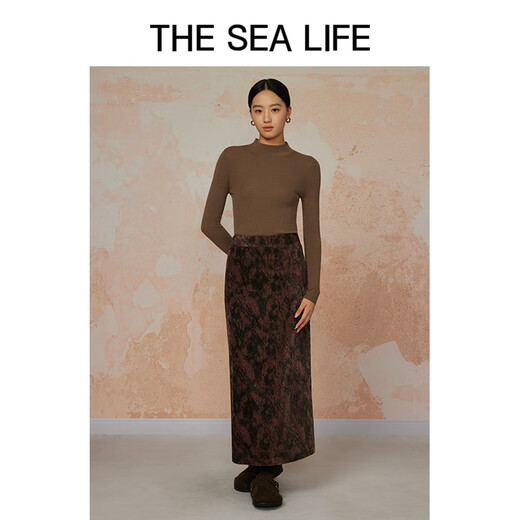 The Sea Life ouhai Life Sweater Femmes 24 Nouveau produit d'hiver Casual Casual Warm confortable Lumière et Pull en tricot éco-apparié A13066 MOSS GREEN S