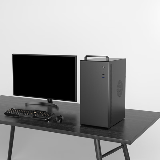 Shuoyi Sparrow V200 ordinateur de bureau matx mini étui itx blanc non latéral transparent mini petite taille étui pour ordinateur portable étui de bureau à domicile avec refroidissement par air La version à poignée noire V200 prend en charge l'alimentation ATX standard