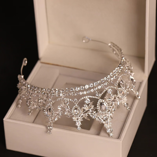 Shijun (SHIJUN) women's birthday crown girl adult 18-year-old crown gift bridal tiara princess elegant high-end hairband silver crown