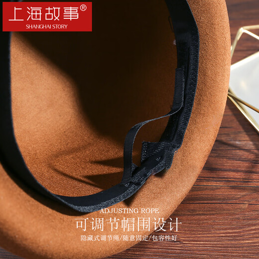 Shanghai Story Women's 100% Wool Felt Hat Autumn and Winter Bowler Hat Warmth as a Birthday Gift for Mom Caramel