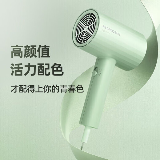 飞科电吹风机家用恒温负离子护发1800W大功率宿舍冷热风网红款 【恒温护发1800W】清新绿 FH6296