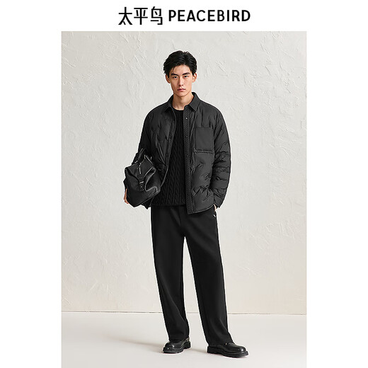 PEACEBIRD Men's Casual Pants Loose Sports Winter Pants BBGME422L Black Second Batch 31