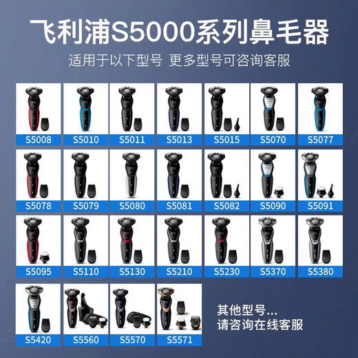 FHIYI适合飞利浦剃须刀鼻毛器转换头S5071 S5072 S5075 S5076 RQ1150蜂巢S5535 S5536 5579 S5586等 S7370 S7371 S7510 S7521