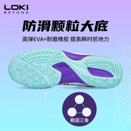 LOKI Thor Stinger table tennis shoes TSW5004 5005 Stinger table tennis shoes for men and women, non-slip, wear-resistant and breathable Stinger TSW5005-white and purple 39 (245mm)