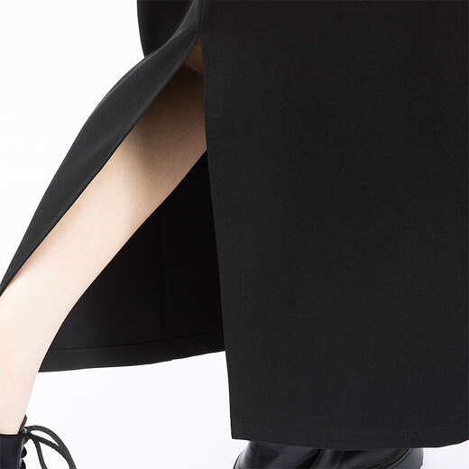 Sibaishe Suit Straight Skirt Women's 2025 Autumn New Style High Waist Covering Flesh Look Slimming Mid-Length Slit One-Step Skirt