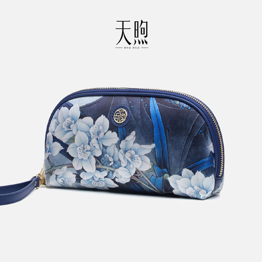 PmSix Clutch Women's New Fashion Large Capacity Hand Bag Temperament Dinner Handbag Birthday Valentine's Day Gift for Wife Dark Blue-Molan