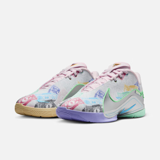 耐克（NIKE）男鞋2024春季新款运动鞋LEBRON 22詹姆斯22实战篮球鞋抗扭休闲鞋 FZ1098-100白绿粉蓝 40