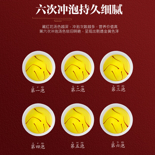 
Saffron-level Tibet Store Zang Saffron Flower Iranian Chinese herbal medicines soaked in water saffron 6 grams [Exquisite gift box gift]