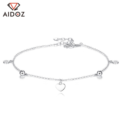 Aido Diamond pt950 platinum anklet for women, platinum heart-shaped round bead transfer bead foot ornament, weight 2.6-2.8 grams, length 22+2cm