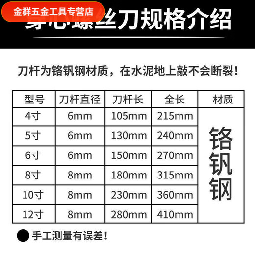 An Junsheng can knock through the core screwdriver, ultra-hard industrial-grade screwdriver, cross-shaped impact screwdriver set, machining screwdriver, main picture model, shoot one shot, two 24cm cross + one-word screwdriver