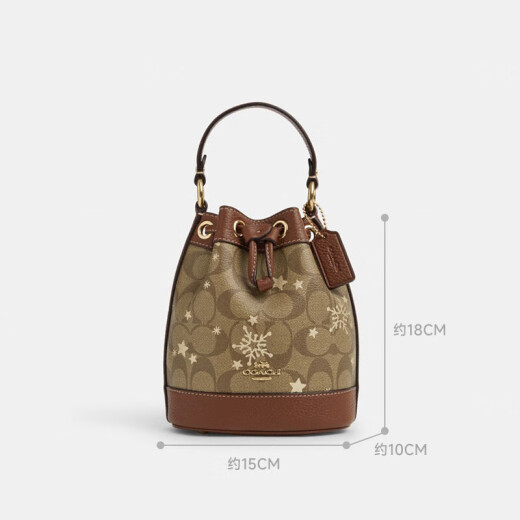 COACH蔻驰女包水桶包Dempsey手提包老花单肩斜挎包送女友礼物 CN679 IMWD9