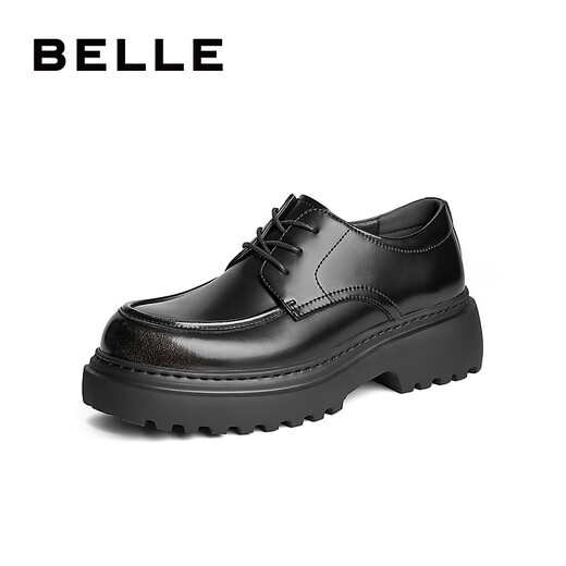 
Belle Thick Sole Derby Shoes Men's Shoes Winter New Commuter Formal Shoes Business Casual Leather Shoes A1695DM4 Black 41 (255mm)
