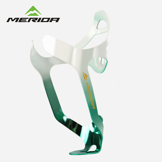 Merida Bicycle Water Bottle Cage Road Bike Mountain Bike Aluminum Alloy Water Cup Rack Cycling Bracket Cycling Equipment Accessories (Aluminum Alloy Laser Gradient) Green White