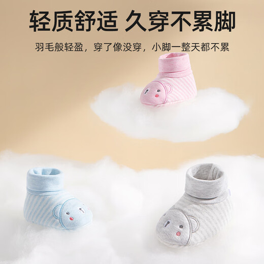 Betas Baby Baby Step Forward Shoes para primavera y otoño plus algodón de terciopelo algodón 6-diciembre zapatos de algodón para niños recién nacidos [estilo de doble capa] gris claro 12 longitud interior cm adecuado para la longitud del pie 11.5 cm