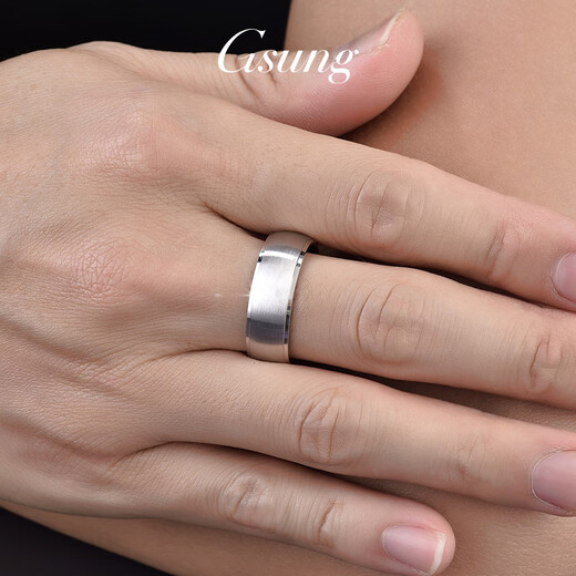 GsunG platinum ring for men PT950 new matte brushed curved ring, fashionable and elegant platinum ring for men and women. Priced by gram. Contact before bidding.