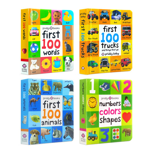 First 100 small book 12345 volumes Words Animals Animals Trucks Vehicle Numbers Farm Farm Fun Cardboard Flip Book English Original Cardboard Book 1-5 Years Old Words Animals Digital Vehicle 4 volumes