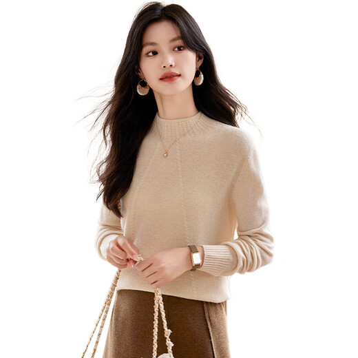 She enjoys 100% pure wool sweater women's autumn and winter half turtleneck sweater bottoming sweater twist wool sweater women T144Z8007